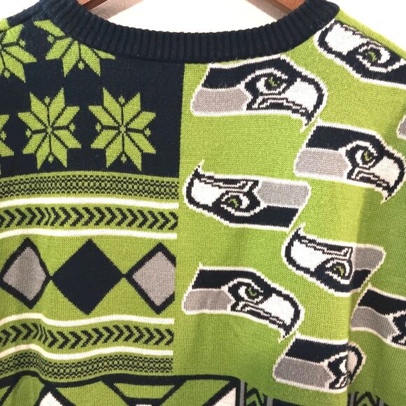 Seattle Seahawks Ugly Christmas Sweater NFL Team Apparel Holiday Jumper  XL - Picture 8 of 13